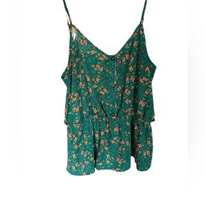 Sienna Sky Green Floral Button-Front Cami